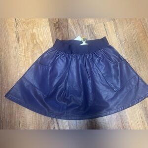 Girls Elegant Purple Faux Leather Skirt for Little Girl by FoxTail. Size 4.